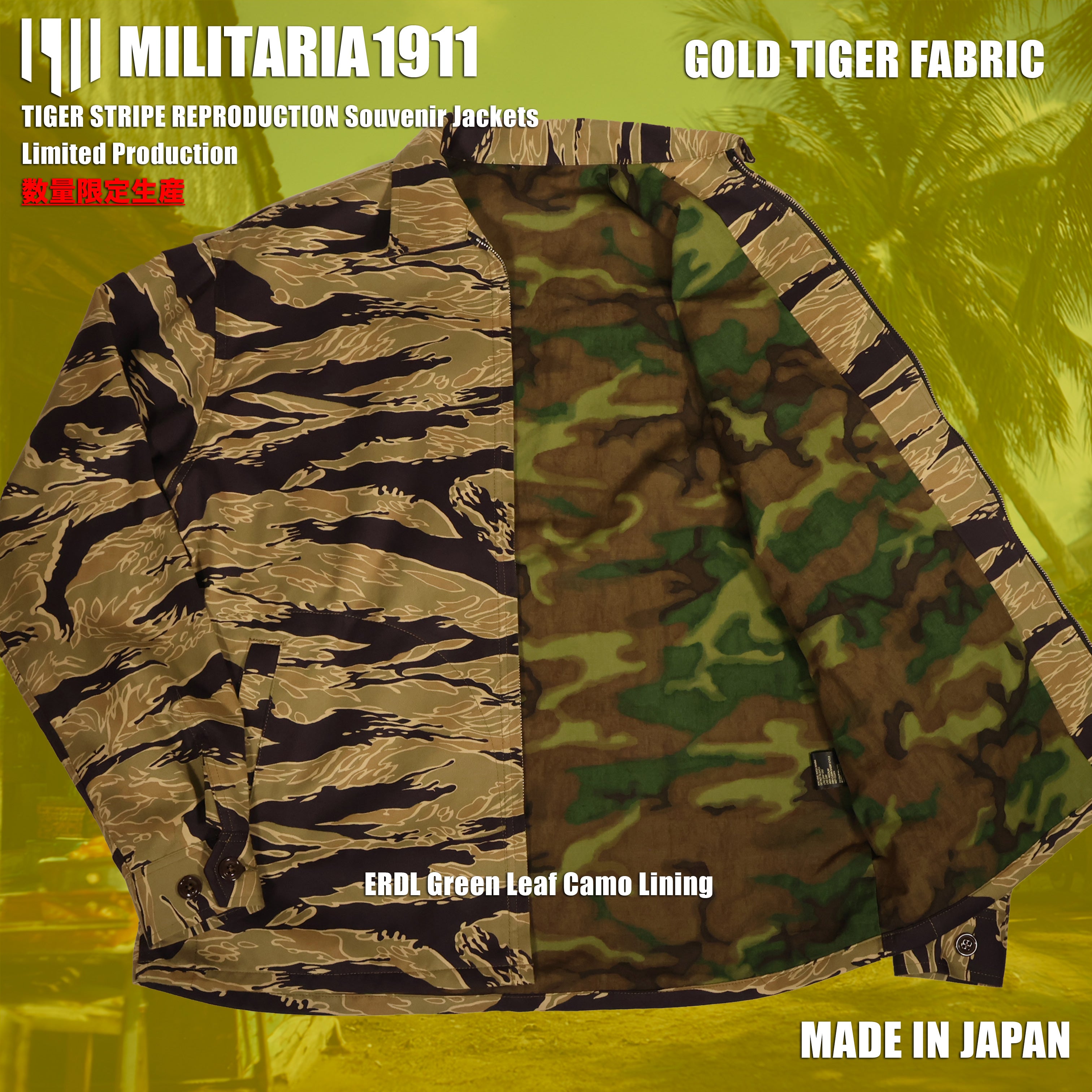 [Delivery in Early February 2027] MILITARIA 1911 2026 New Release   Gold Tiger Pattern Fabric   Souvenir Jacket
