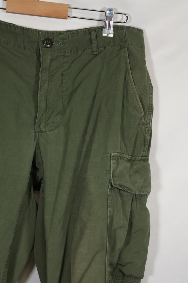 1969 4th Model Jungle Fatigue Pants, M-S, used, strong signs of use.