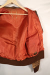 1940's size 46, maker unknown, USAAF A-2 flight jacket, damaged condition, used.