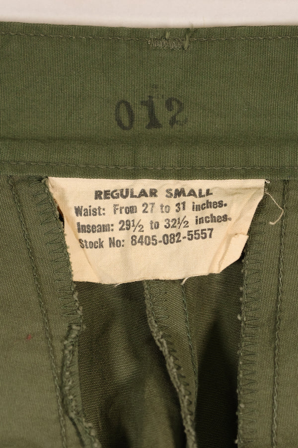 Estimated 1967 Contract S-R 3rd Model Jungle Fatigue Pants Non Rip Good Condition Used