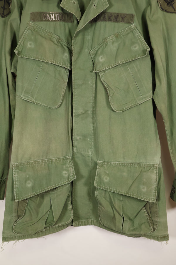 1967 Contract Estimated S-R 3rd Model Jungle Fatigue Jacket 73rd Surveillance Airplane Company  Patch First Attached Used