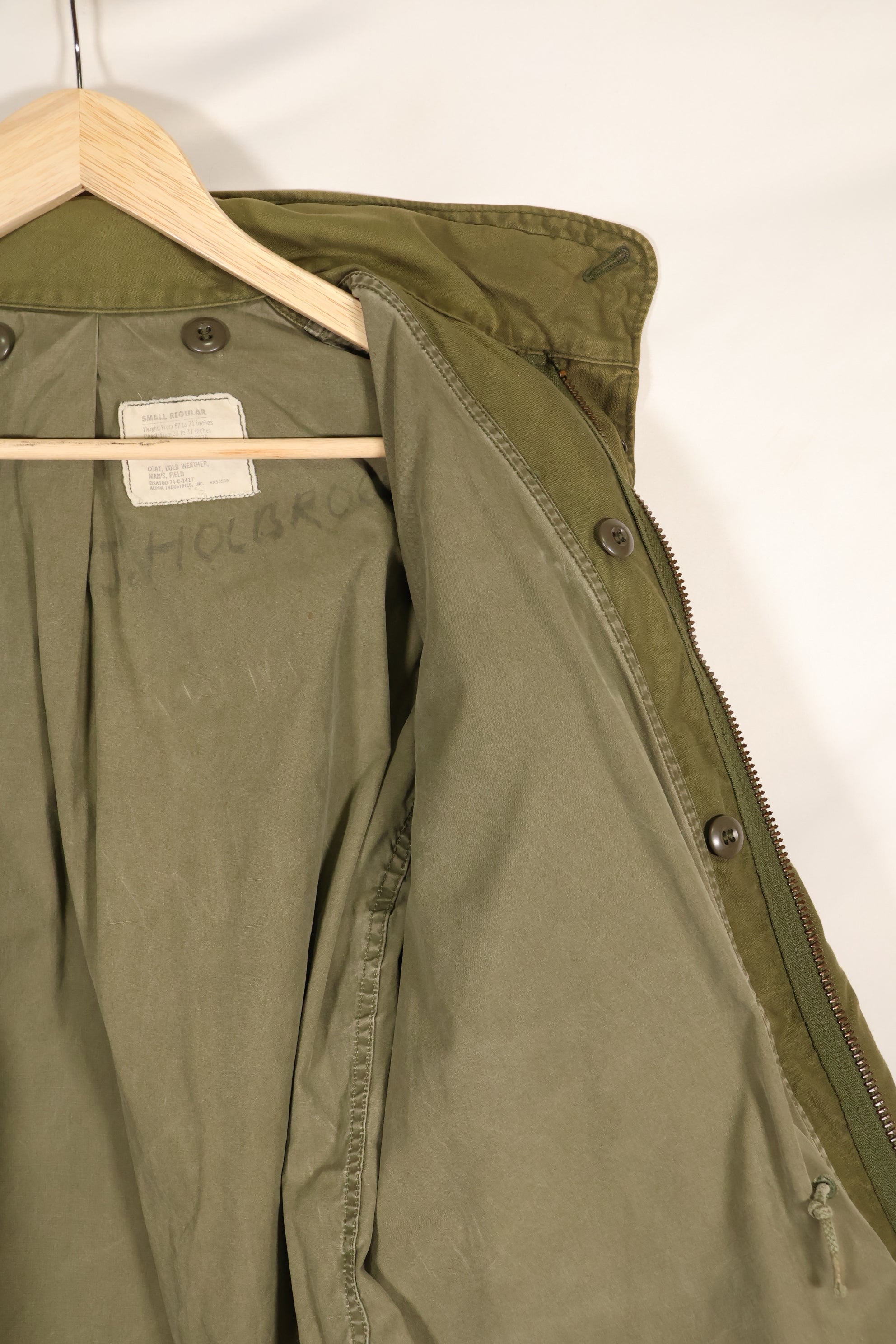 1974 Contract S-R M65 Field Jacket 3rd Model Jacket Used