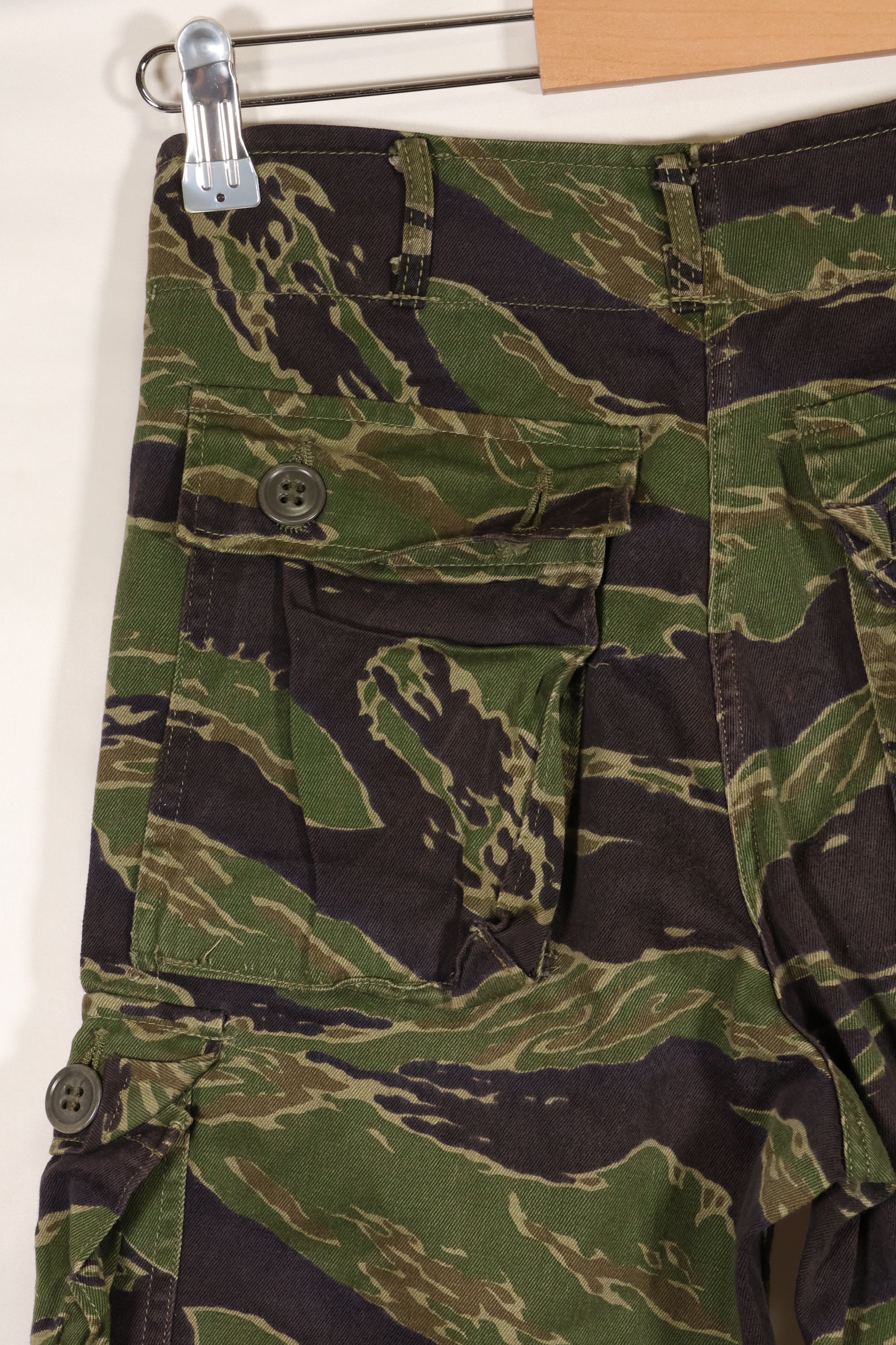 Real tiger stripe pants, gold tiger derived pattern, missing button, almost unused.