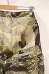 Mid-1960s, estimated US-L to XL Okinawa Tiger Tiger stripe pants, HAMA zipper, used.