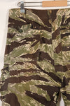 Mid-1960s, estimated US-L to XL Okinawa Tiger Tiger stripe pants, HAMA zipper, used.