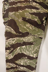Mid-1960s, estimated US-L to XL Okinawa Tiger Tiger stripe pants, HAMA zipper, used.