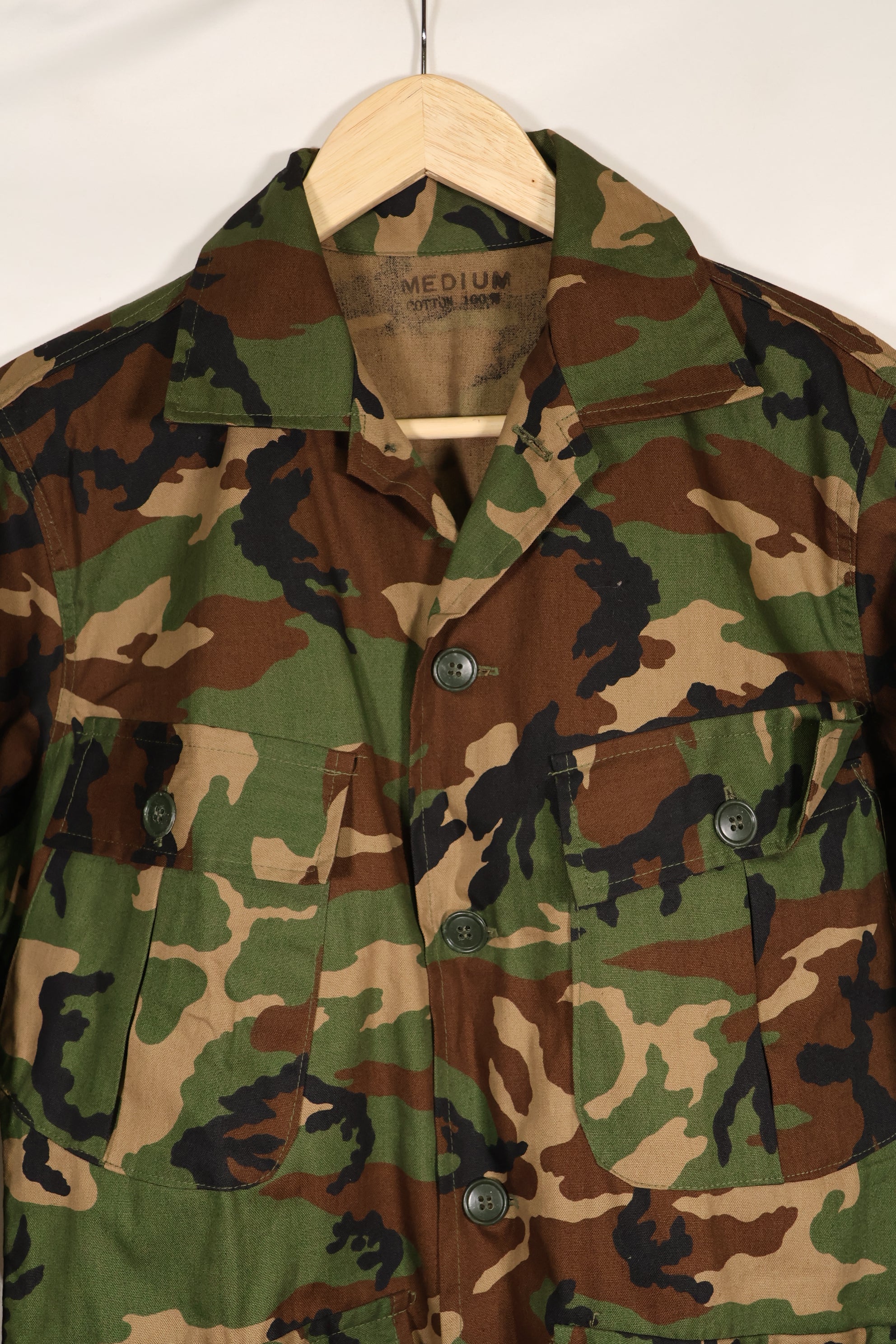 1980's Okinawa souvenir ERDL camouflage woodland camouflage locally made jacket, never used.