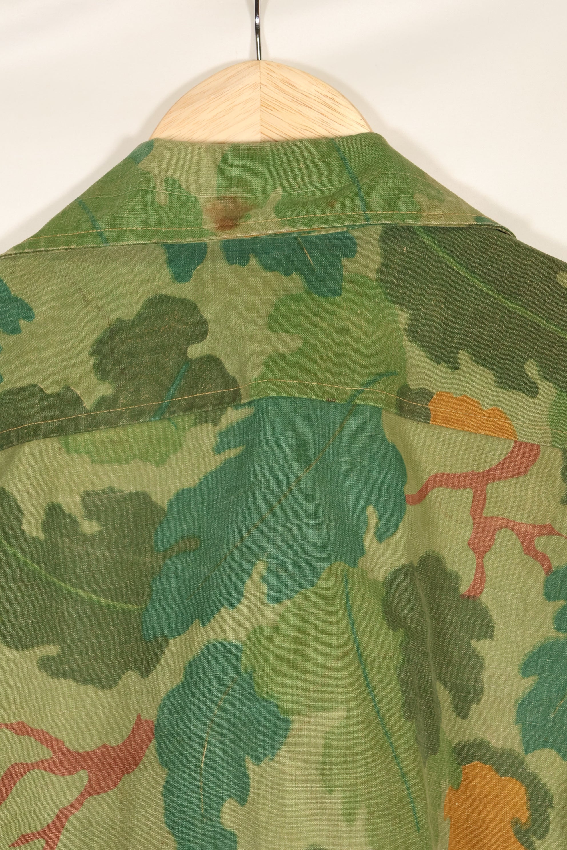 1970's Private Purchase U.S. Marine Corps Mitchell Camouflage Fatigue Jacket by Shelterhalf, used.