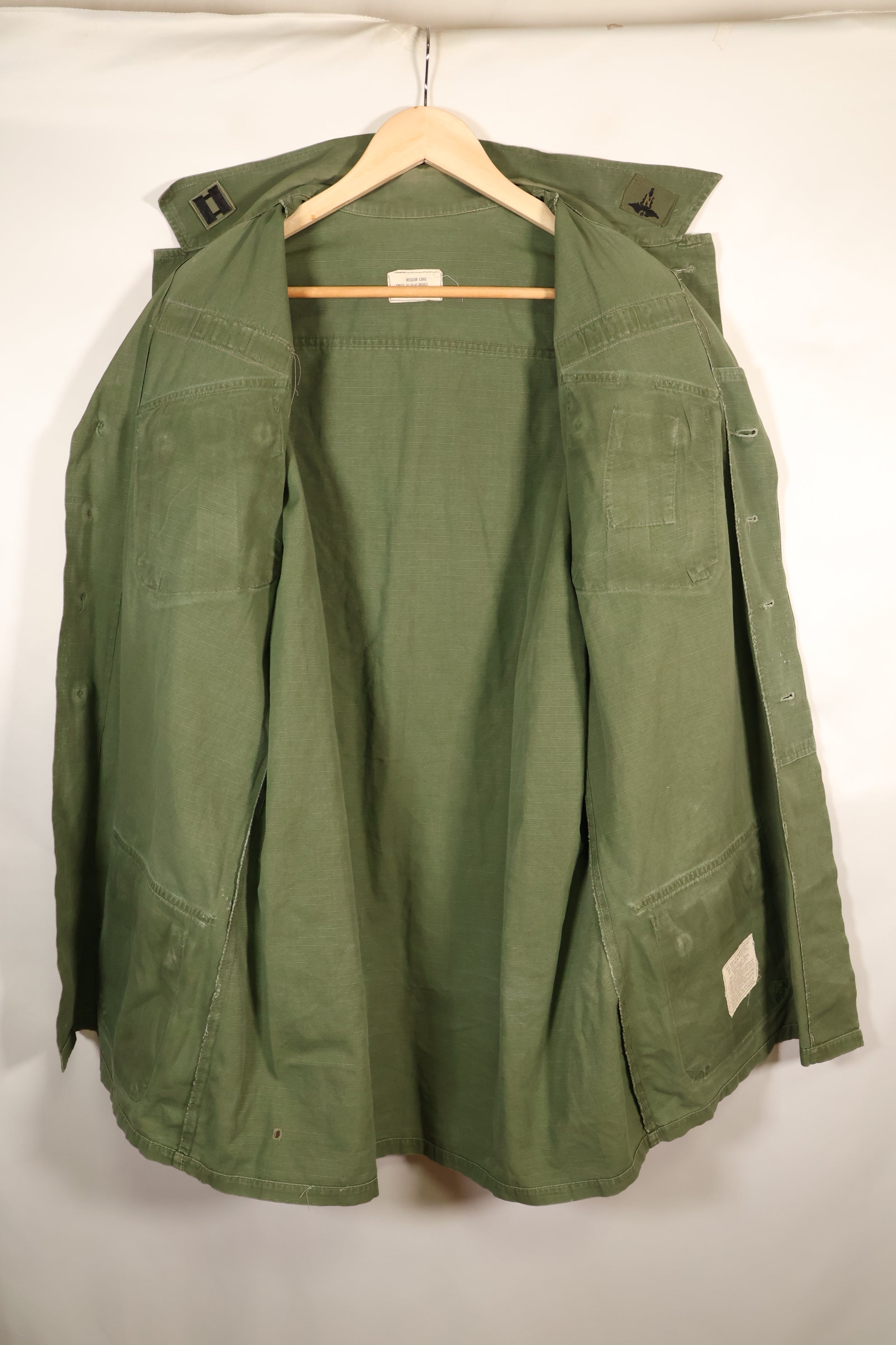 1969 Contract, M-L, 4th Model Jungle Fatigue Jacket, Patches Added Later, Used