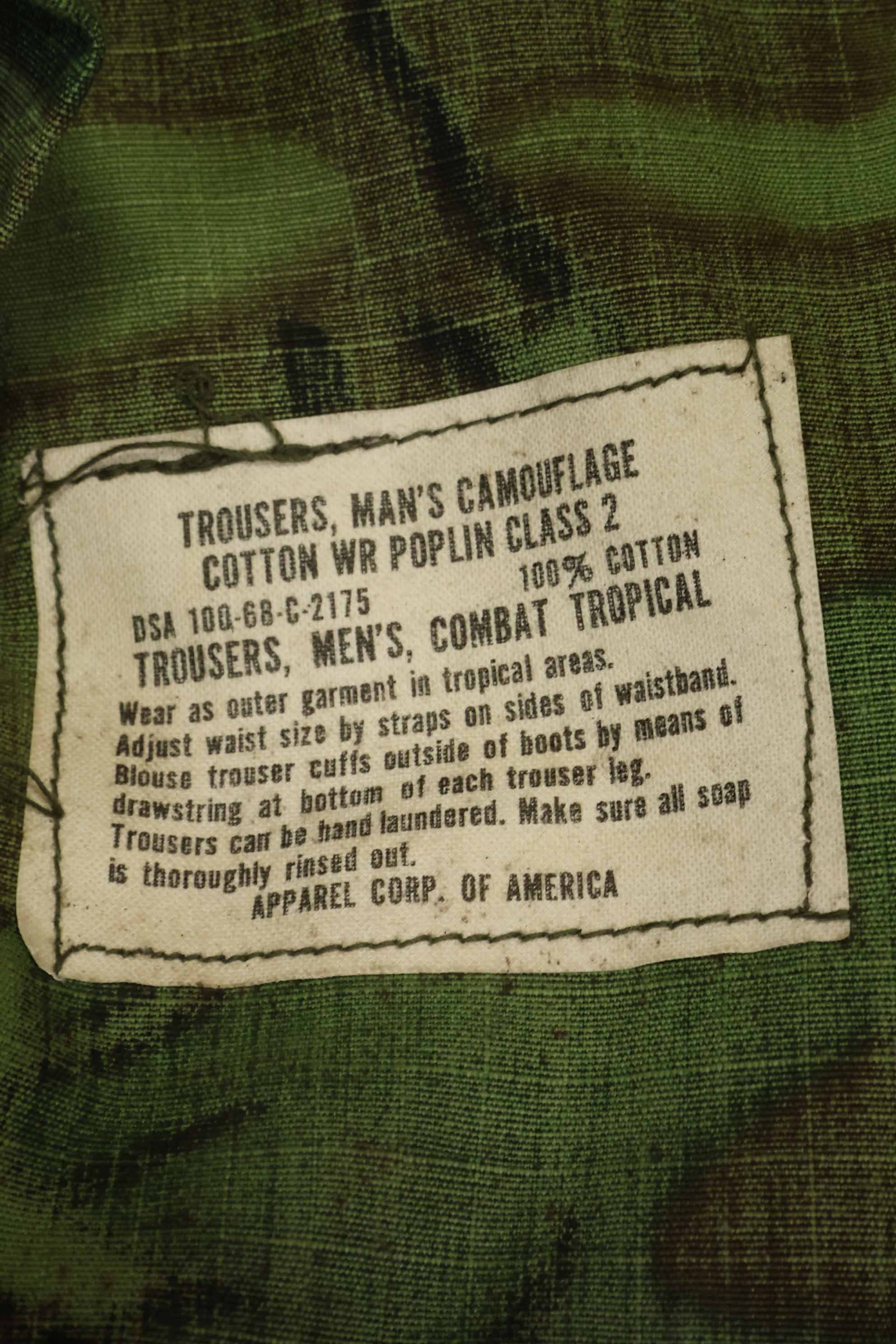 1968 Contract Ripstop ERDL Camouflage Jungle Fatigue Pants S-S Good Condition Used