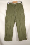 1964 Contract S-L with hemming 1st Model Jungle Fatigue Pants, used with fading.