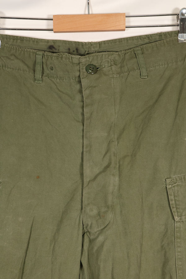 1964 Contract S-L with hemming 1st Model Jungle Fatigue Pants, used with fading.