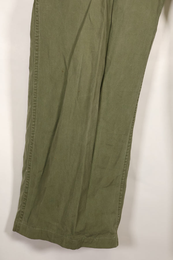 1964 Contract S-L with hemming 1st Model Jungle Fatigue Pants, used with fading.