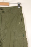 1964 Contract S-L with hemming 1st Model Jungle Fatigue Pants, used with fading.