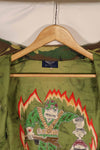 Civilian 1980's Okinawa TOGUCHI Jacket, hand sewing machine embroidery, camouflage jacket, used.