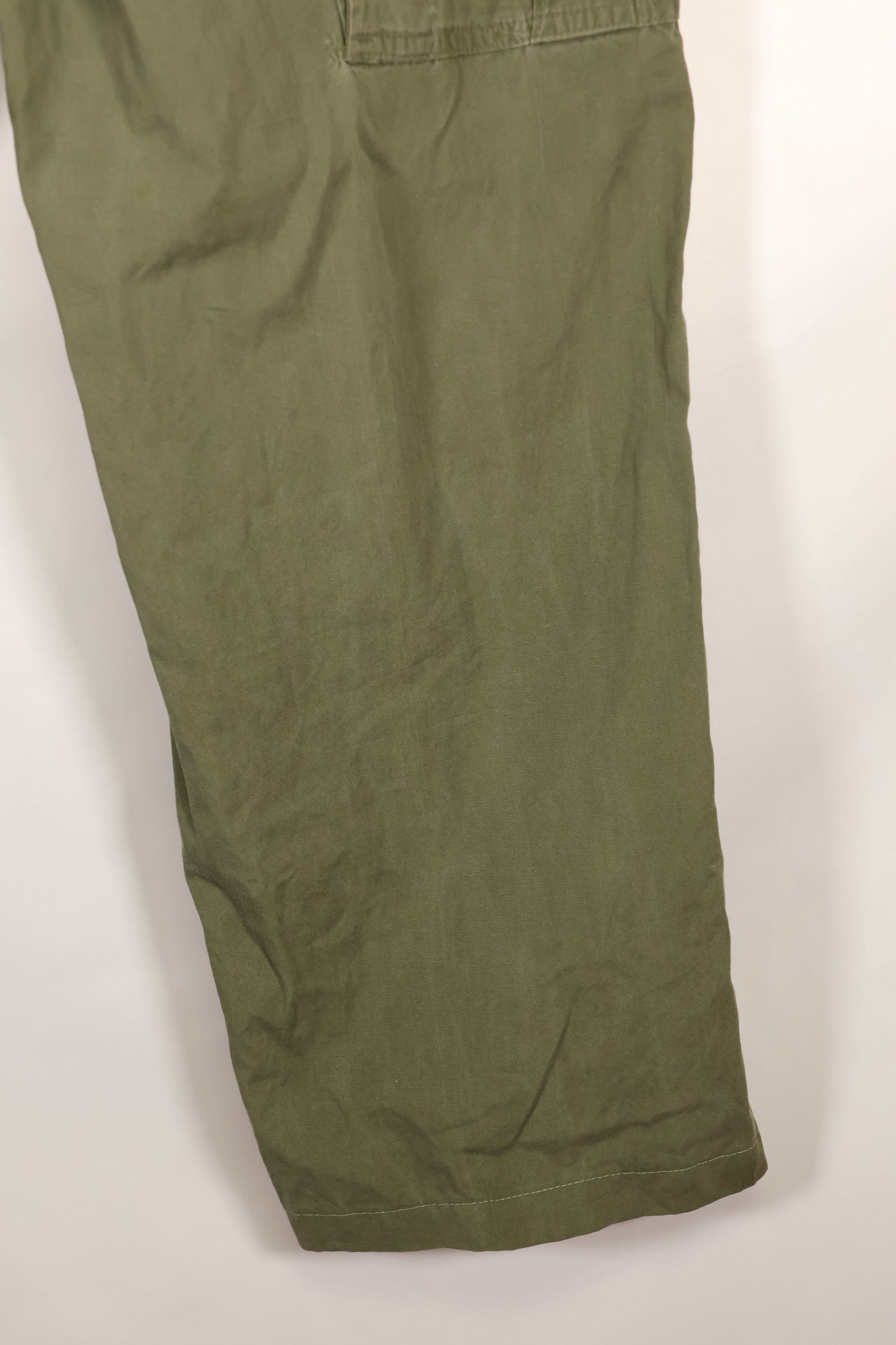 1964 Contract S-L with hemming 1st Model Jungle Fatigue Pants, used with fading.