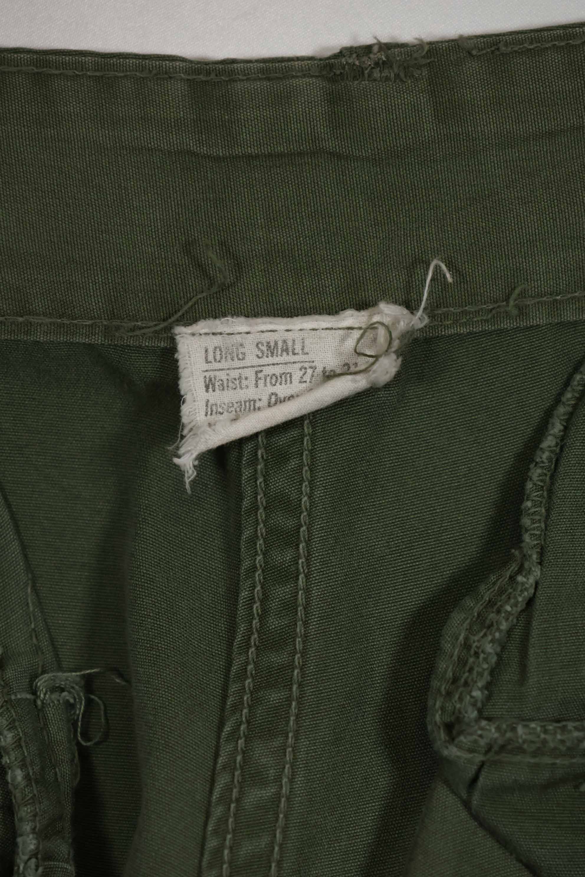 Mid 1960's 2nd Model Jungle Fatigue Pants Used Used S-L with strong signs of use