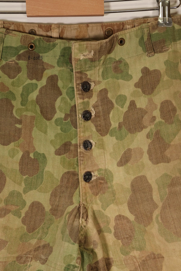 1940s, WWII, USMC, P-44, Frogskin Camouflage, HBT Pants, Used