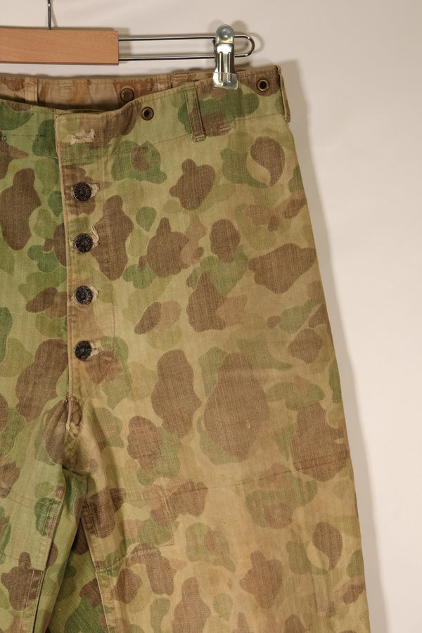 1940s, WWII, USMC, P-44, Frogskin Camouflage, HBT Pants, Used