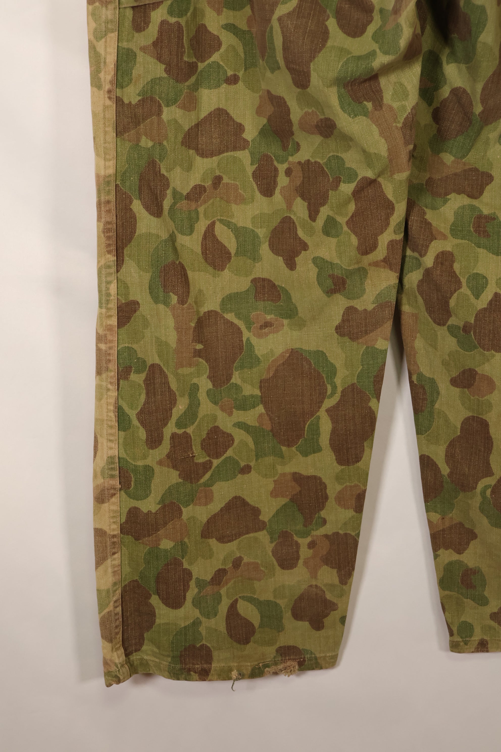 1940s, WWII, USMC, P-44, Frogskin Camouflage, HBT Pants, Used