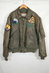 1988 US Navy CWU-45P USS HANCOCK CVA 19 VP-69 XL size flight jacket used