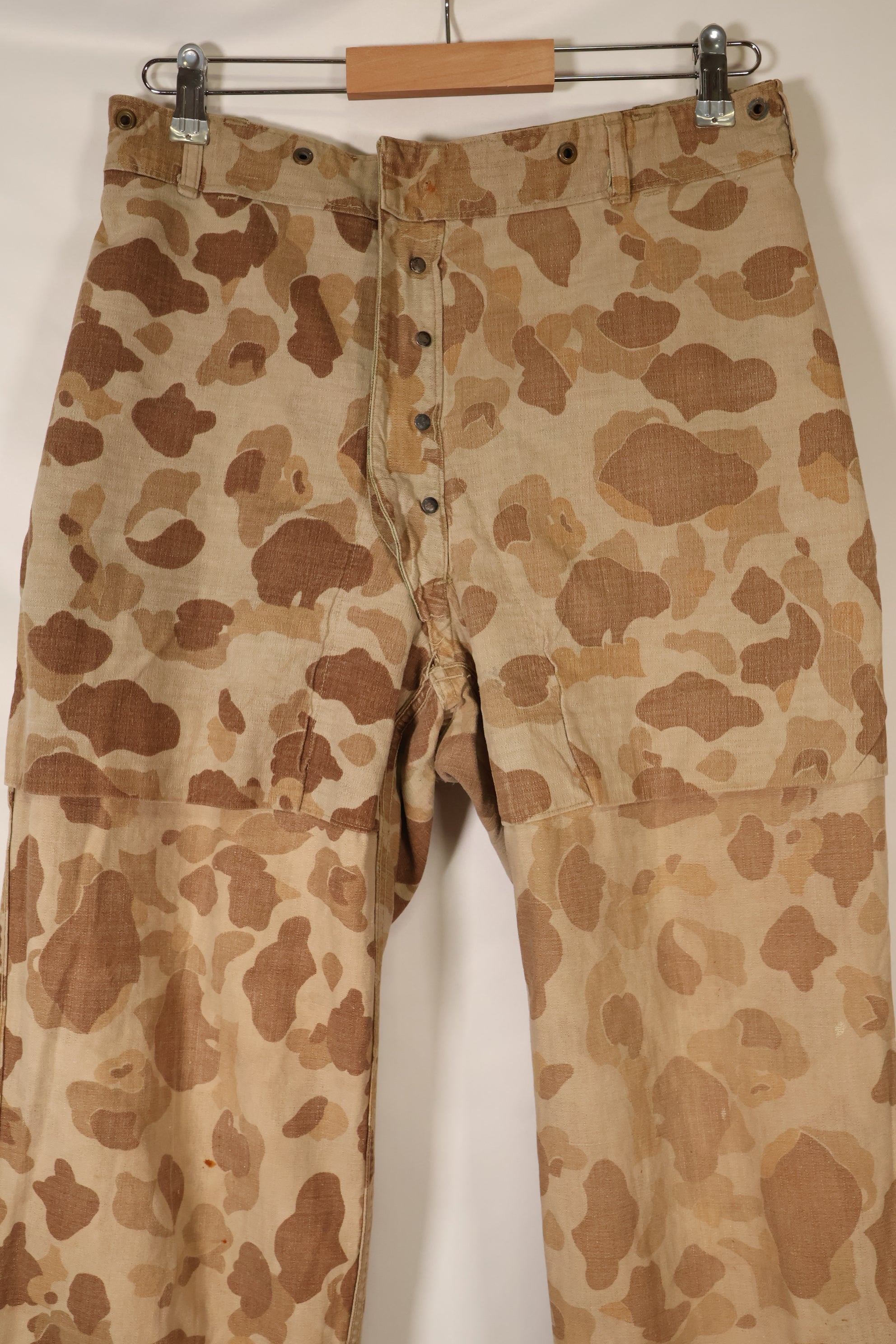 1940s, WWII, USMC, P-44, Frogskin Camouflage, HBT Pants, Used