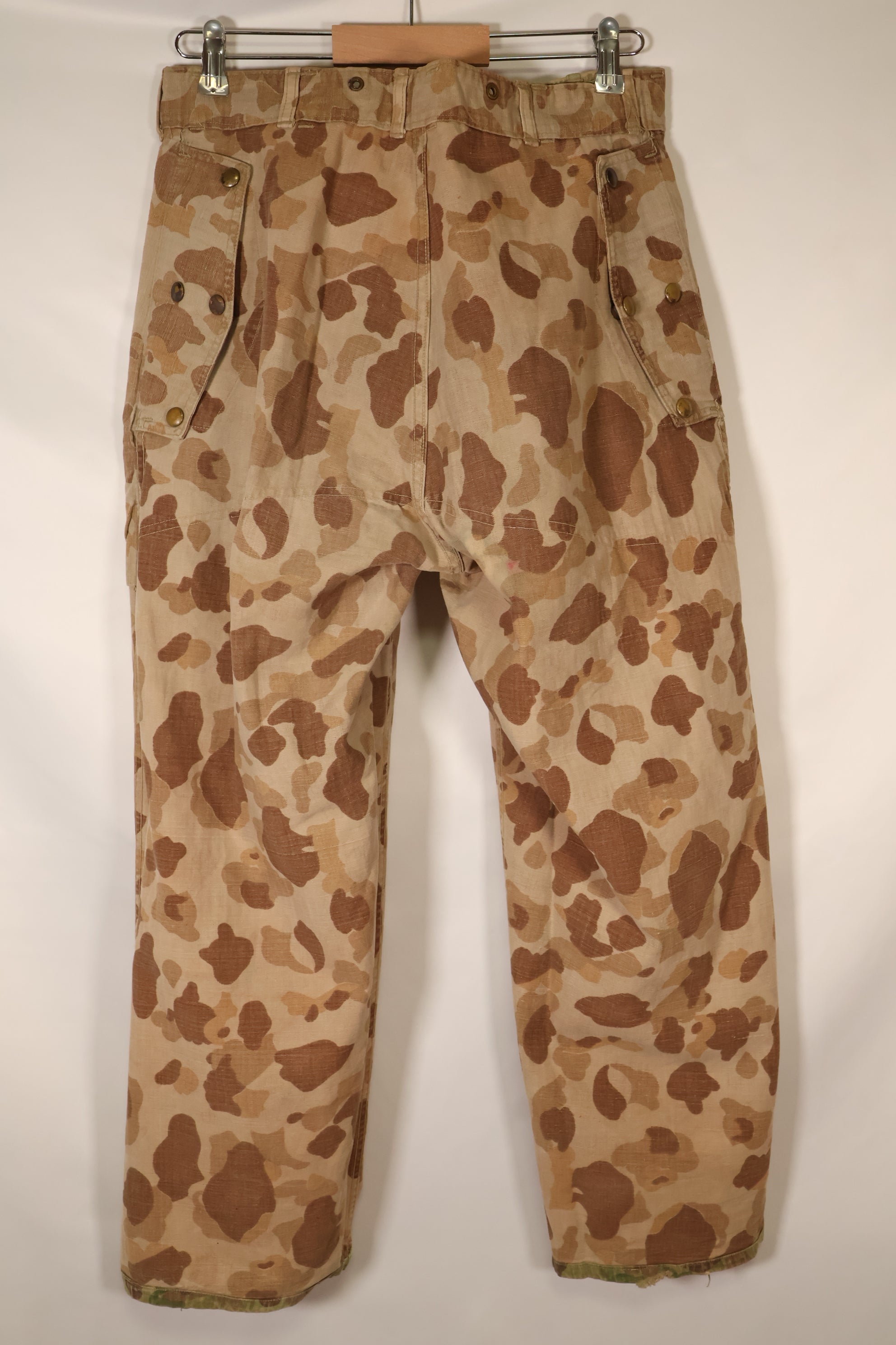 1940s, WWII, USMC, P-44, Frogskin Camouflage, HBT Pants, Used