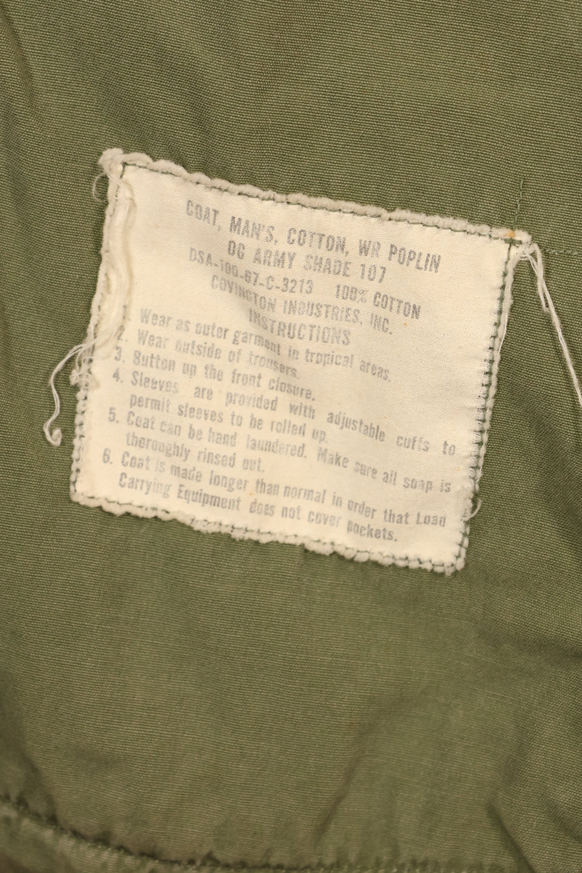 1967 Contract M-R 3rd Model Jungle Fatigue Jacket—Some Fading—Used