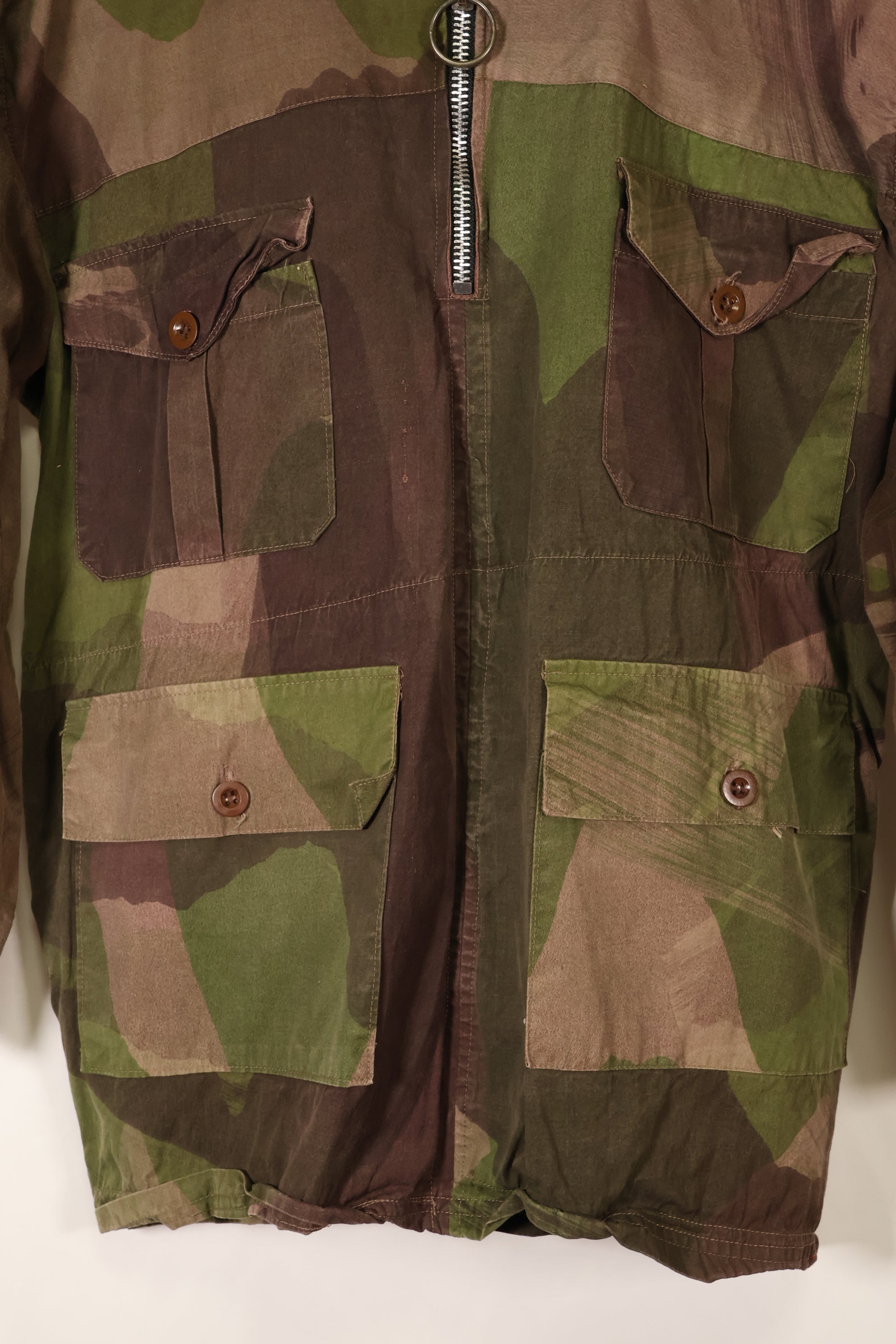 1940s, WWII, British Army, Windproof Camouflage Smock, Modified, Indochina War Replica, Post-war modifications, Used