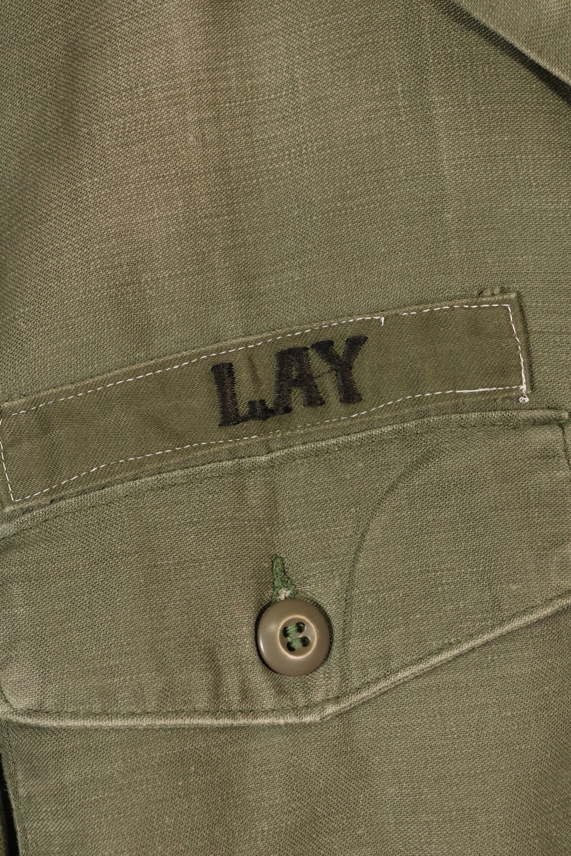 Late 1960s Contract Item, 16 1/2 x 32, OG-107, Utility Shirt with Patch, Used