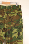 Late 1960s, Size 34–36, ERDL Leaf Camo, Non-Ripstop Fabric, Utility Cut Pants, Used