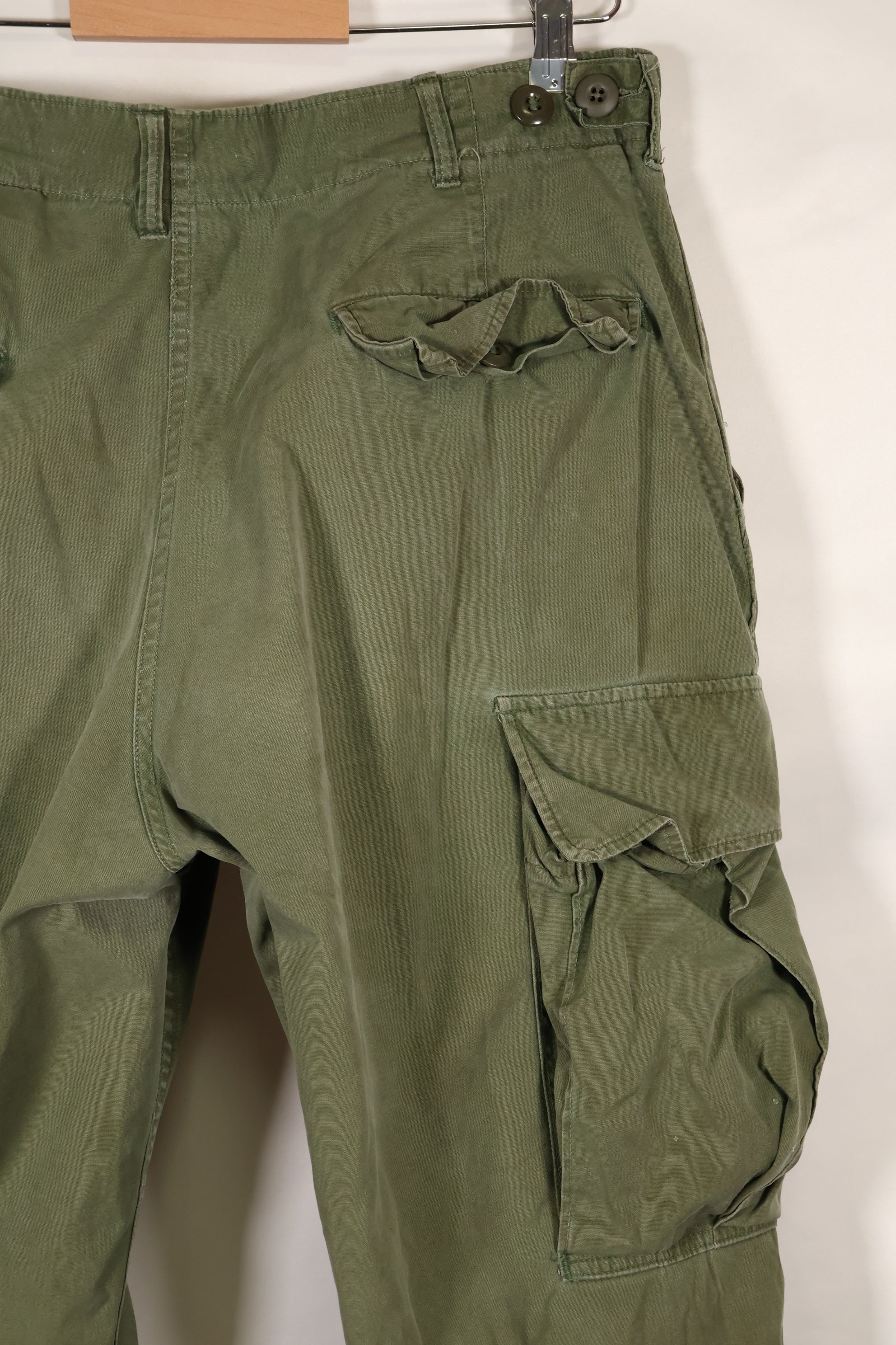 Mid-1960s MEDIUM-SHORT 2nd Model Jungle Fatigue Pants, used.