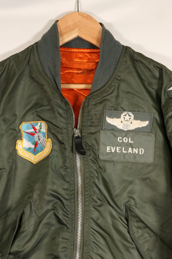 1970 Contract MEDIUM USAF L-2B Flight Jacket, Light Zone, Worn by Bill Eveland, Good Condition