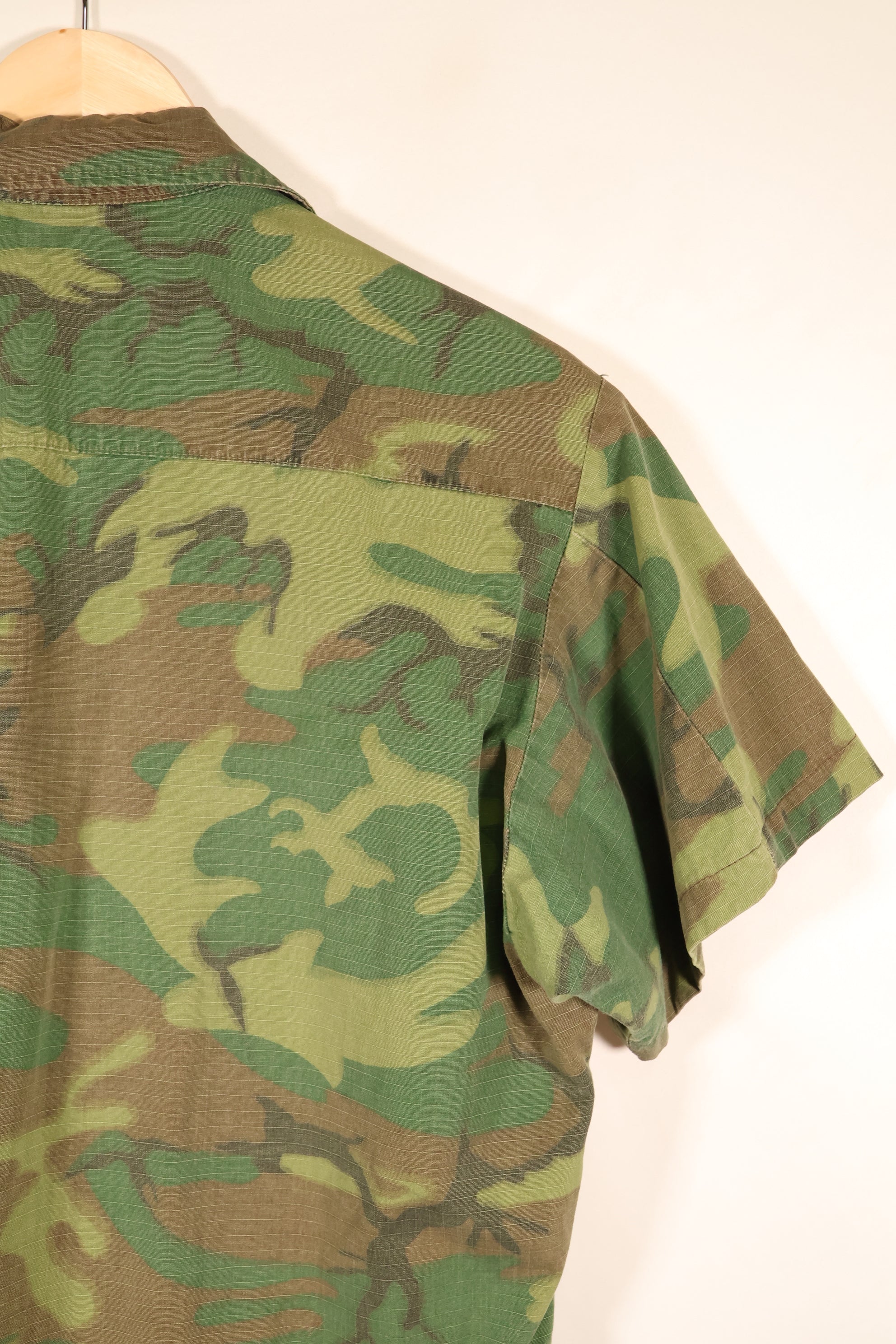 1969 Contract, S-S, ERDL Green Leaf Camo, Jungle Fatigue Jacket, Short-Sleeve Custom, Used