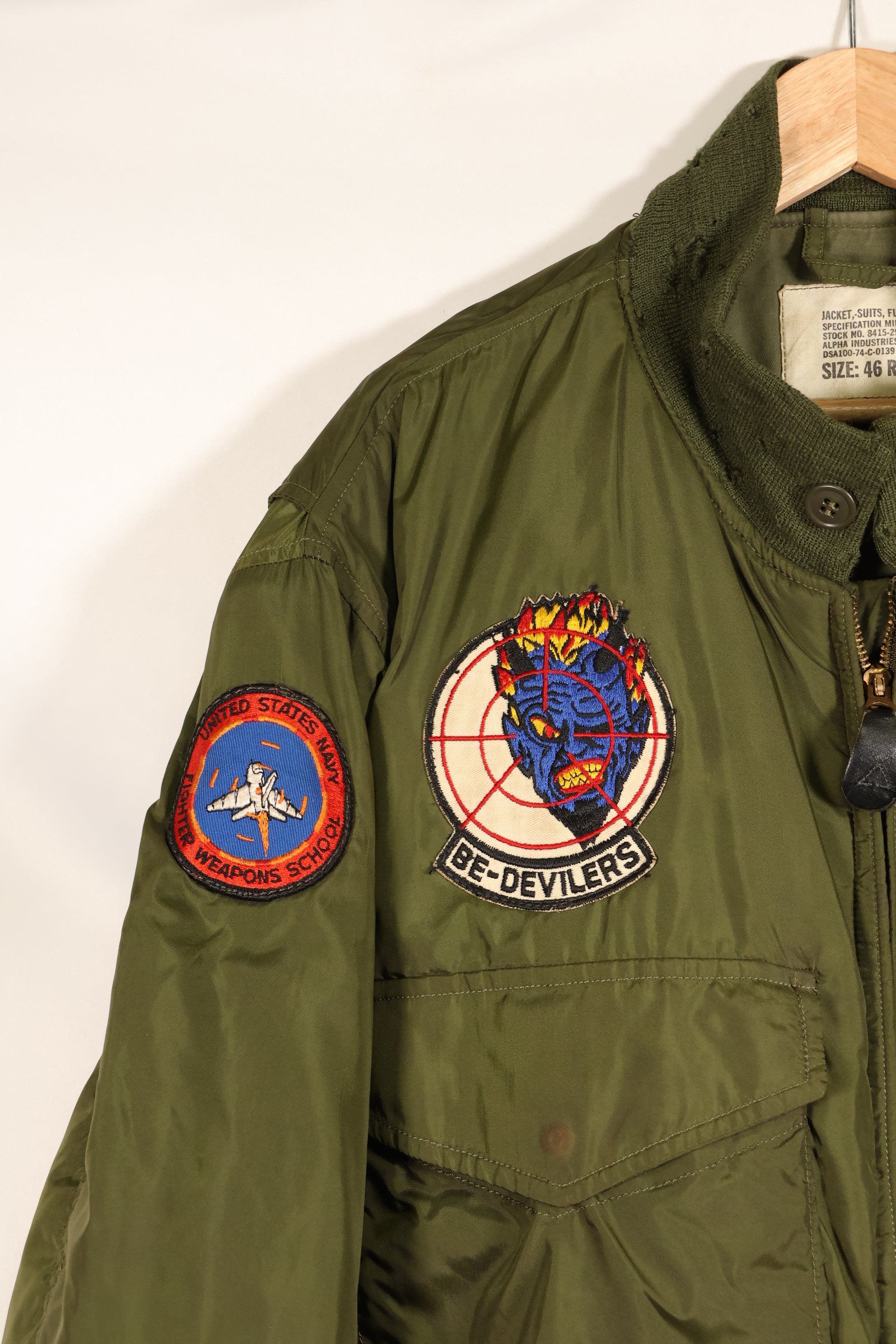 1974 Contract, 46R, U.S. Navy, G-8 WEP Jacket, TOP GUN Instructor Jacket, Used