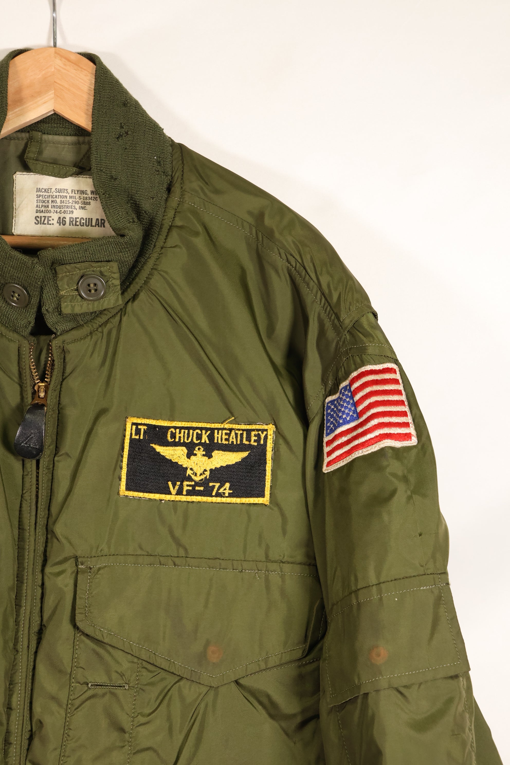 1974 Contract, 46R, U.S. Navy, G-8 WEP Jacket, TOP GUN Instructor Jacket, Used