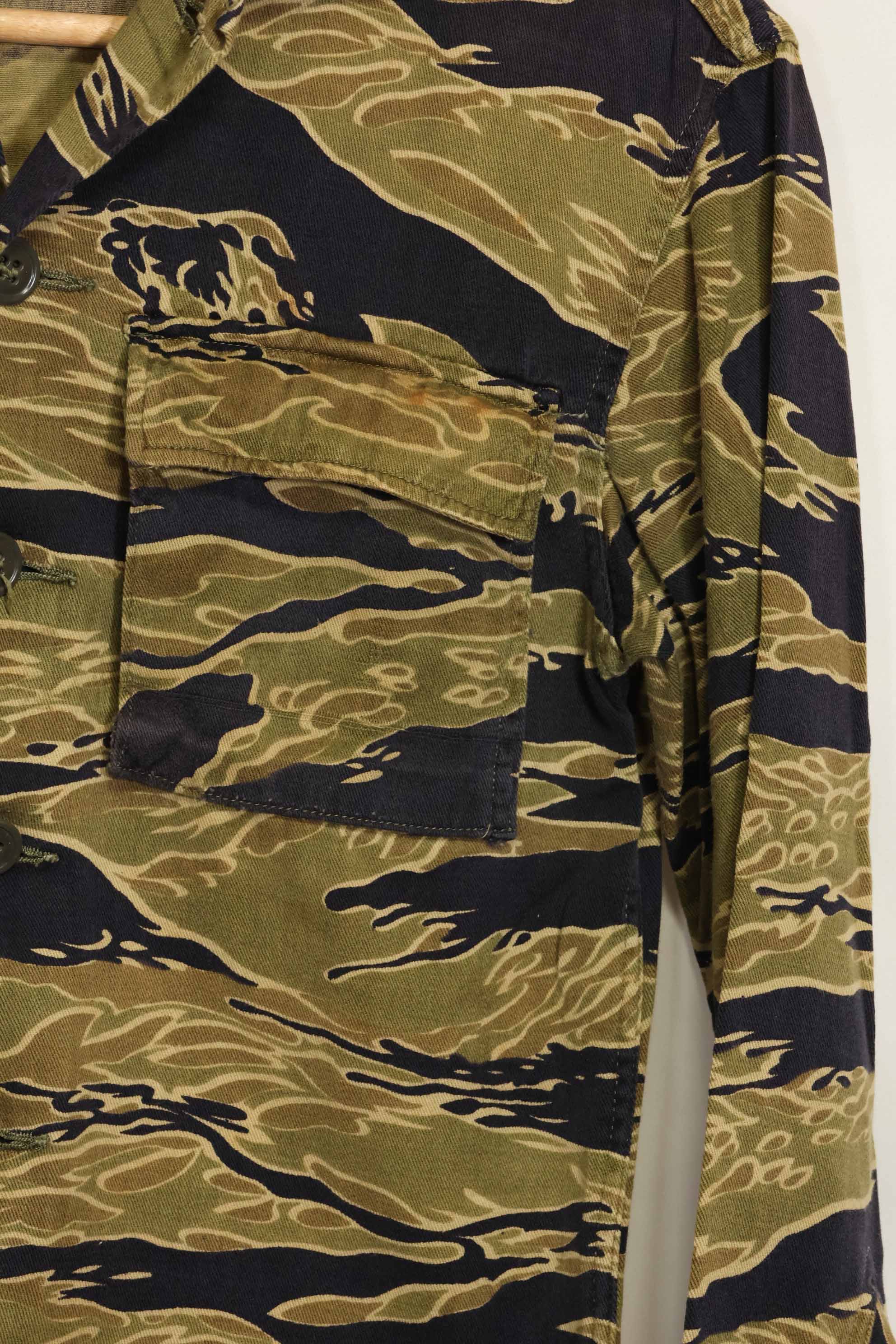 1960s Gold Tiger Tiger Stripe shirt Asian cut, no stamp, good used condition