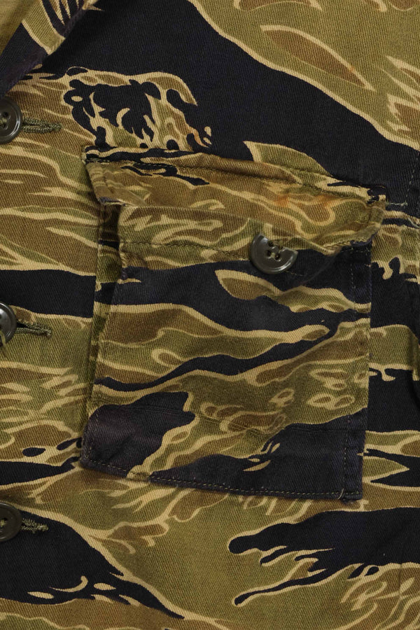 1960s Gold Tiger Tiger Stripe shirt Asian cut, no stamp, good used condition