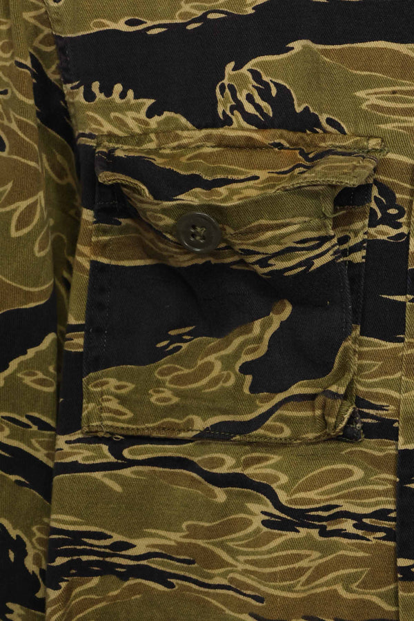 1960s Gold Tiger Tiger Stripe shirt Asian cut, no stamp, good used condition