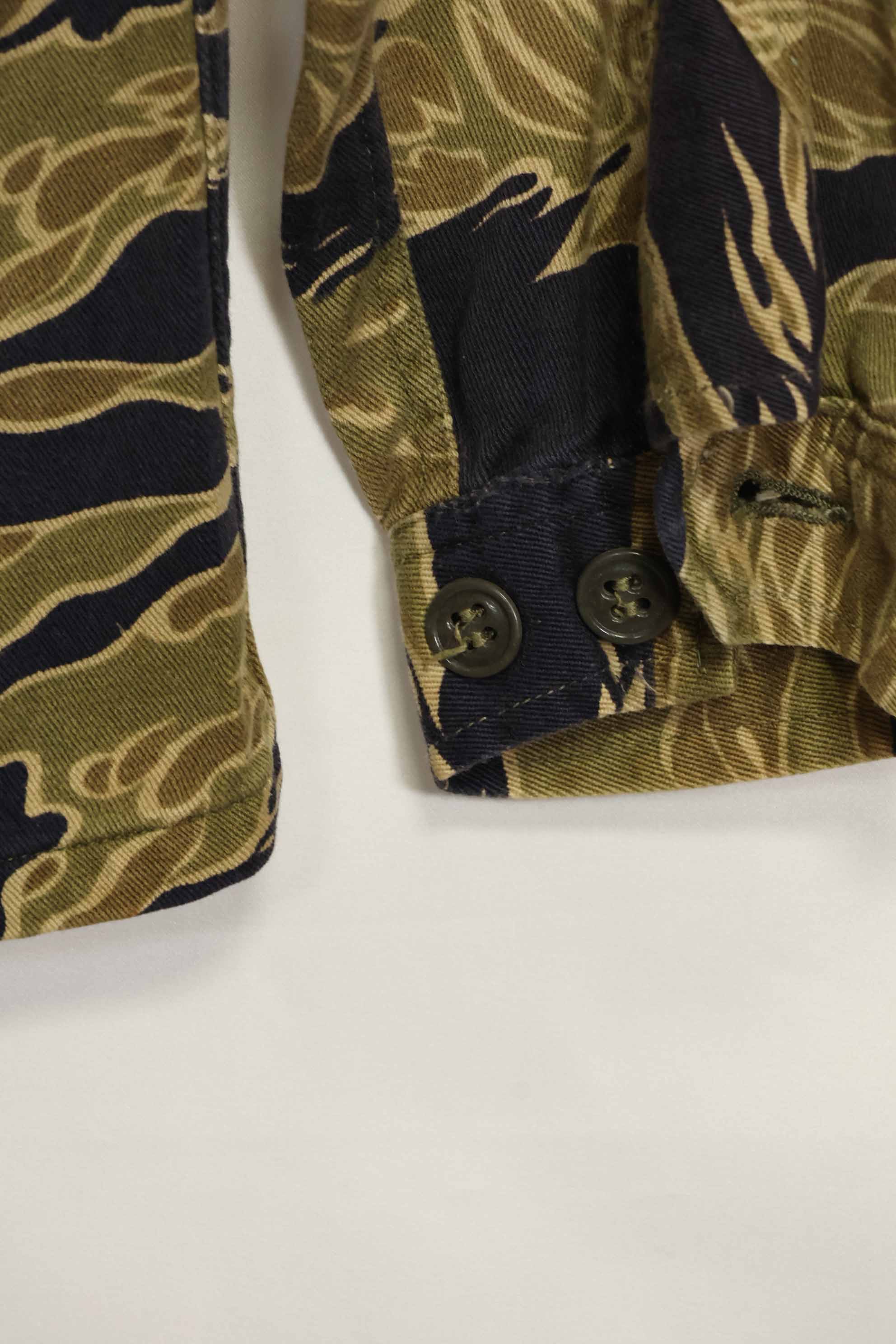 1960s Gold Tiger Tiger Stripe shirt Asian cut, no stamp, good used condition