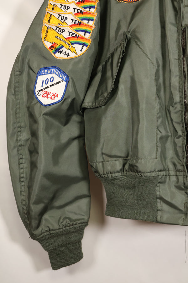 1981 Contract, LARGE, U.S. Navy, CWU-36P Flight Jacket, With Patches, Like-New Condition