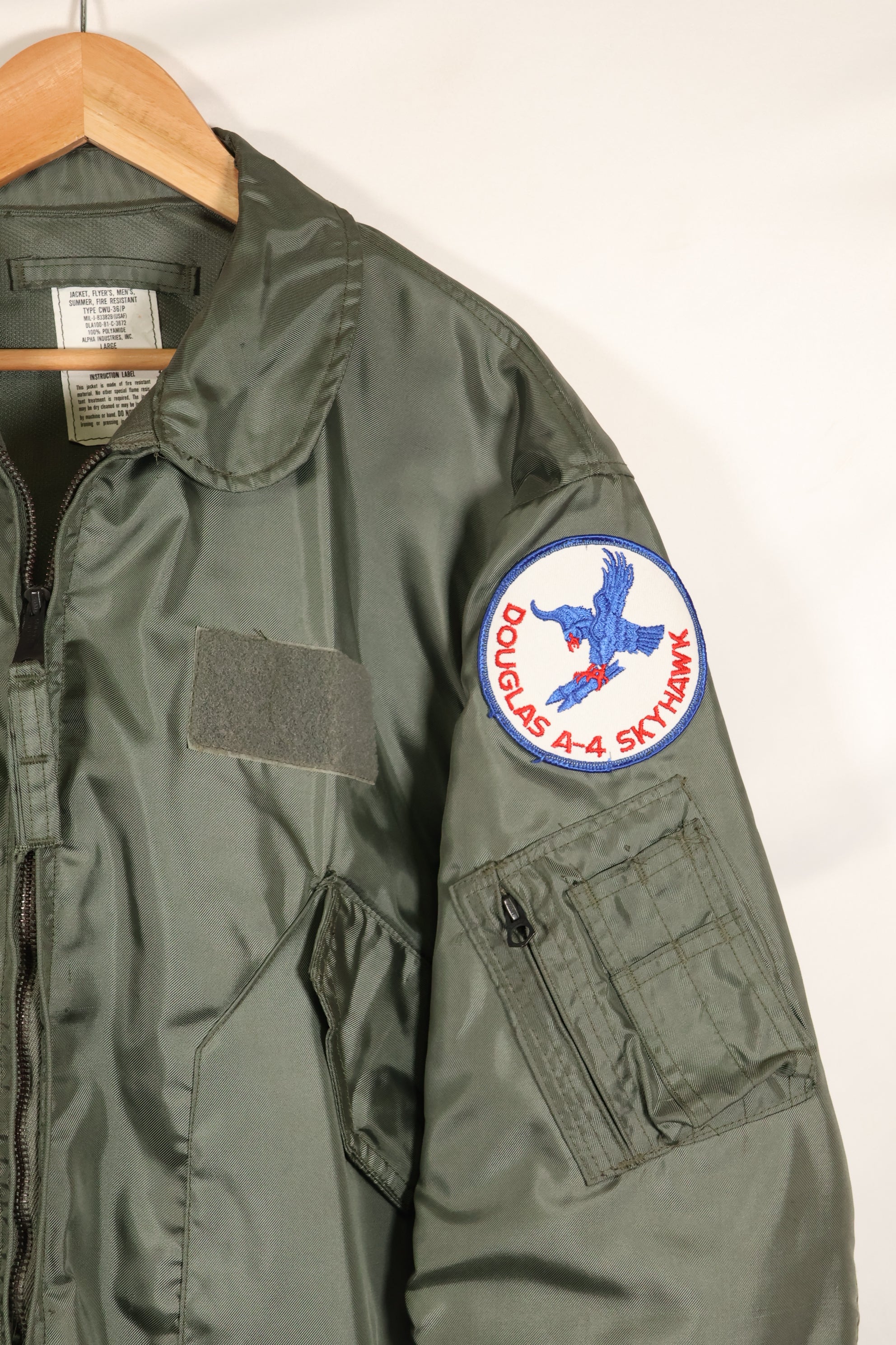 1981 Contract, LARGE, U.S. Navy, CWU-36P Flight Jacket, With Patches, Like-New Condition