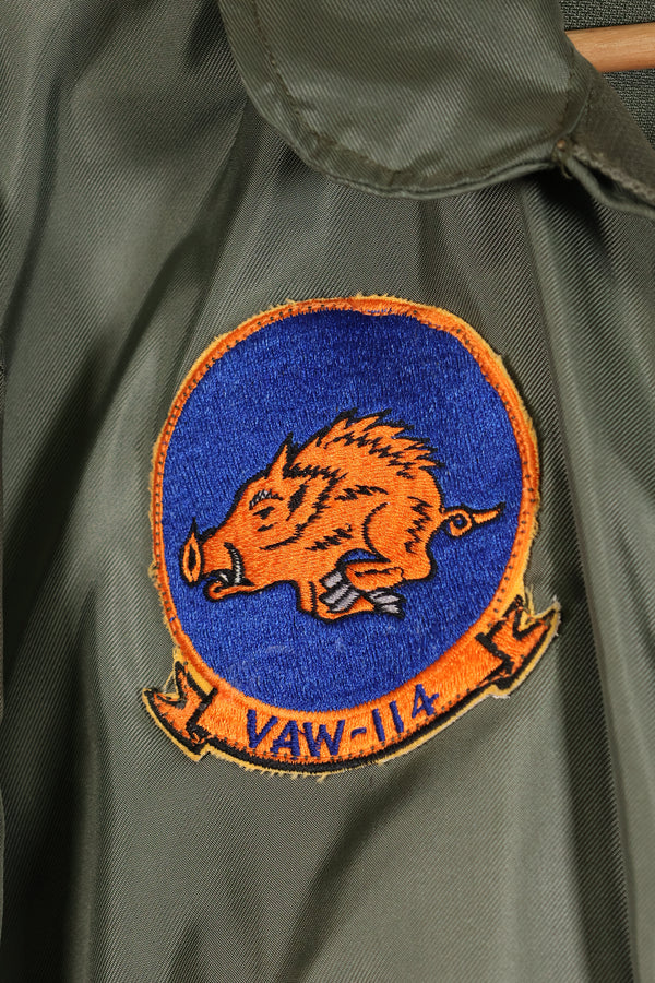 1981 Contract, LARGE, U.S. Navy, CWU-36P Flight Jacket, With Patches, Like-New Condition