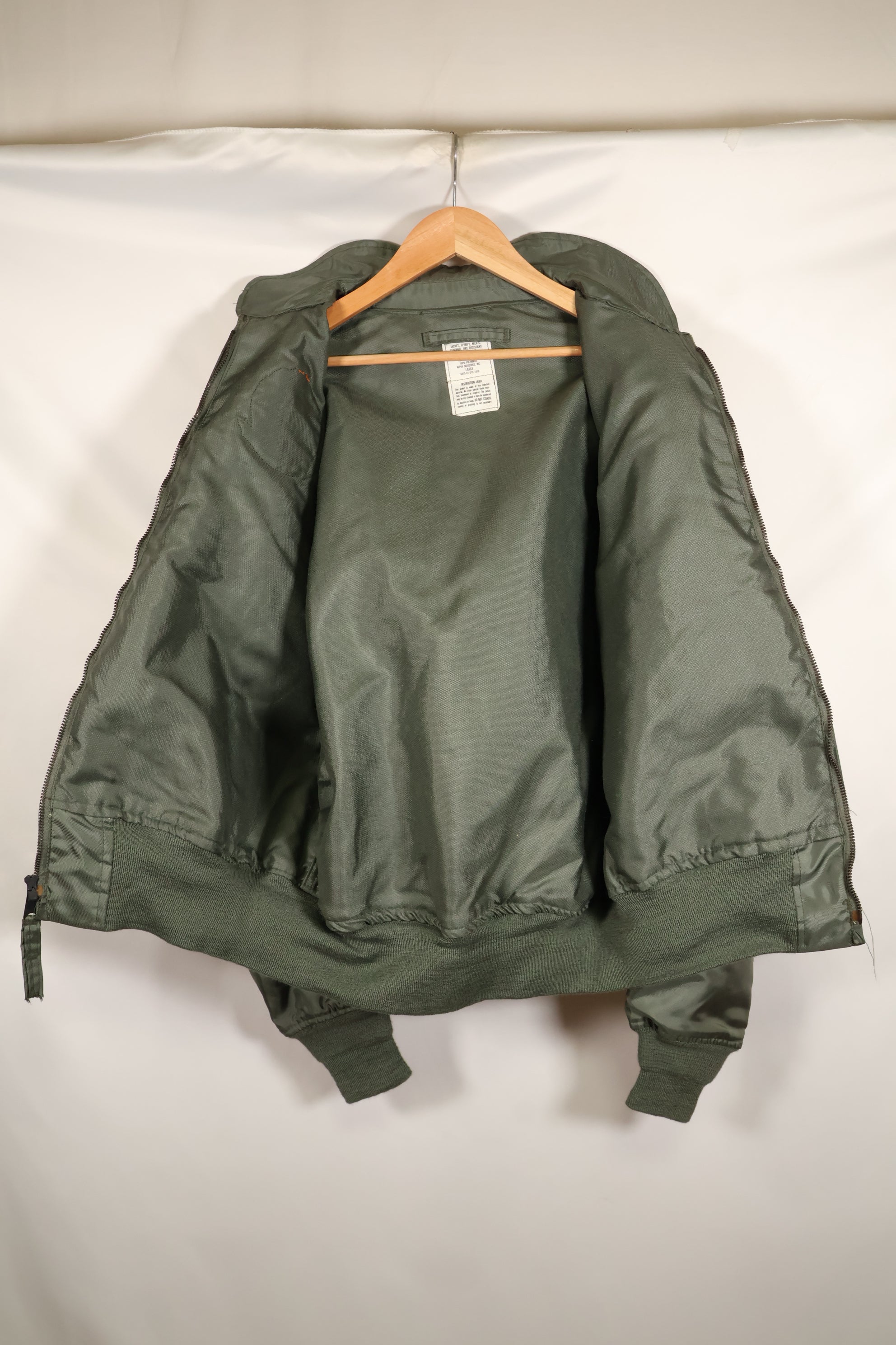 1981 Contract, LARGE, U.S. Navy, CWU-36P Flight Jacket, With Patches, Like-New Condition