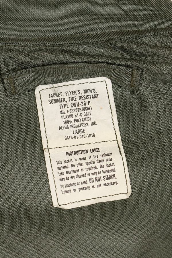 1981 Contract, LARGE, U.S. Navy, CWU-36P Flight Jacket, With Patches, Like-New Condition