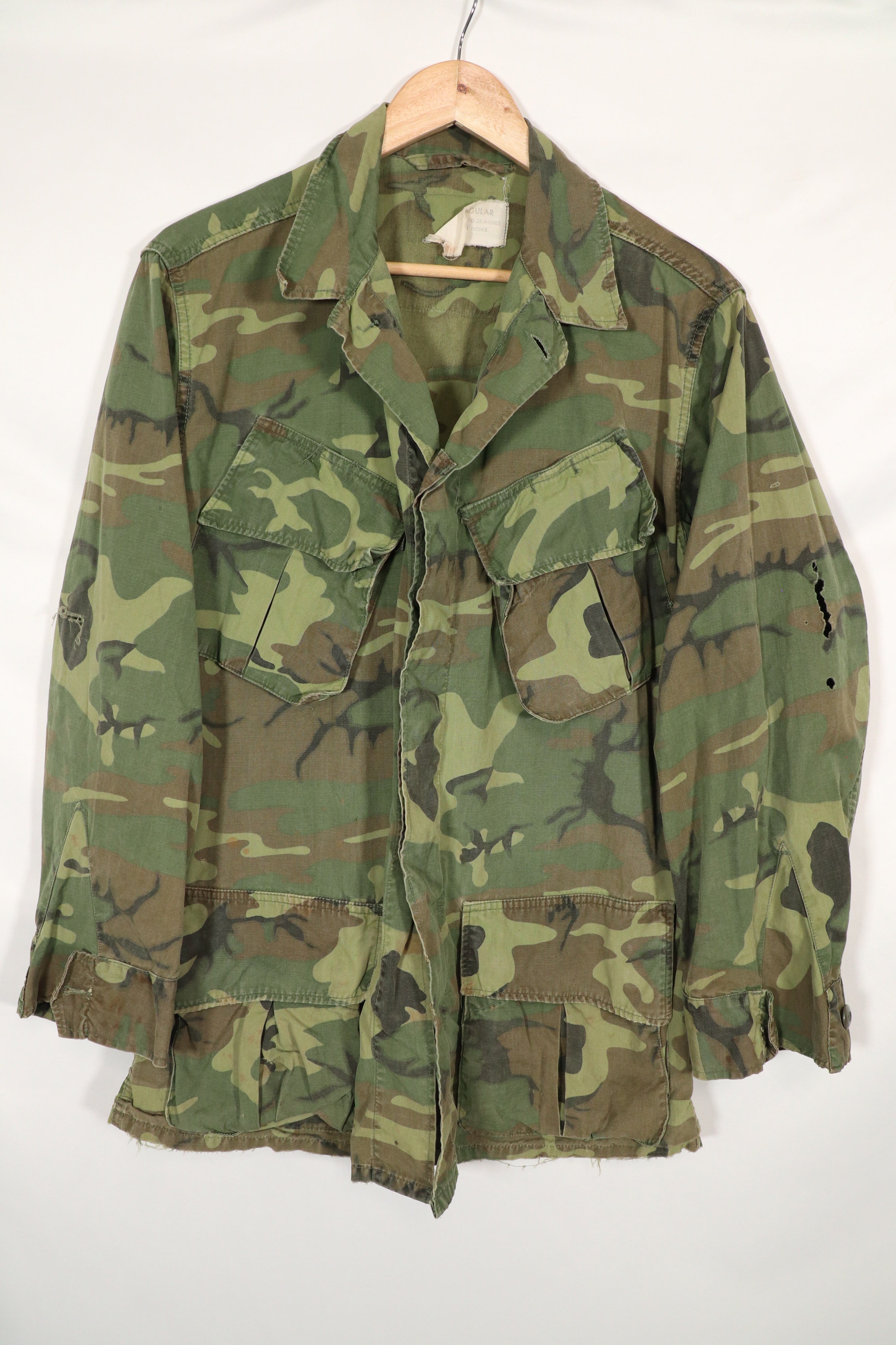 Real ERDL non ripstop jungle fatigues jacket, used, scratches, etc. B