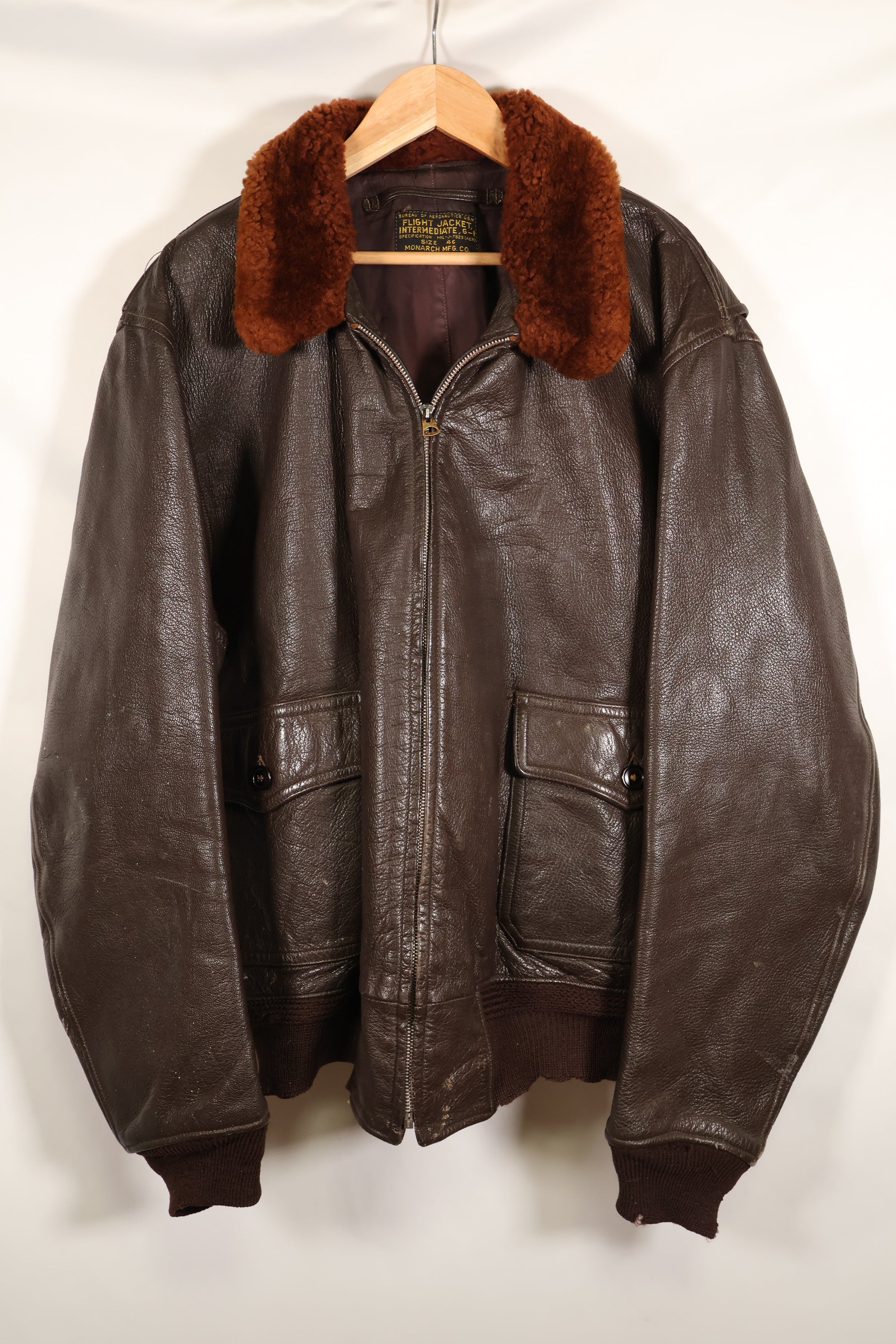 1950s Lot, Size 46, J-7823, U.S. Navy G-1 Flight Jacket, Early Production, Used