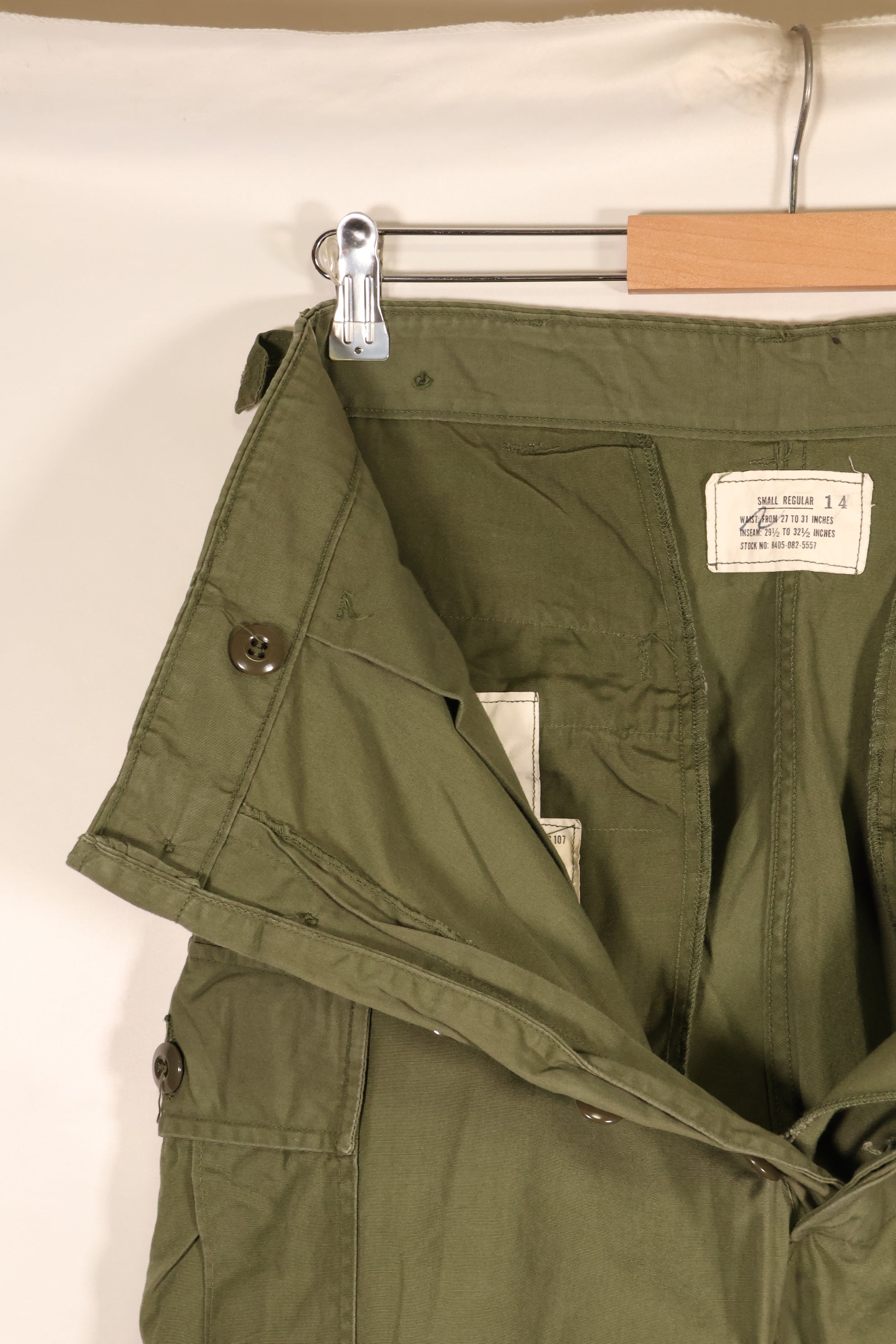1964 Contract, S-R, U.S. Army, 1st Model Jungle Fatigue Pants, Good Condition, Used