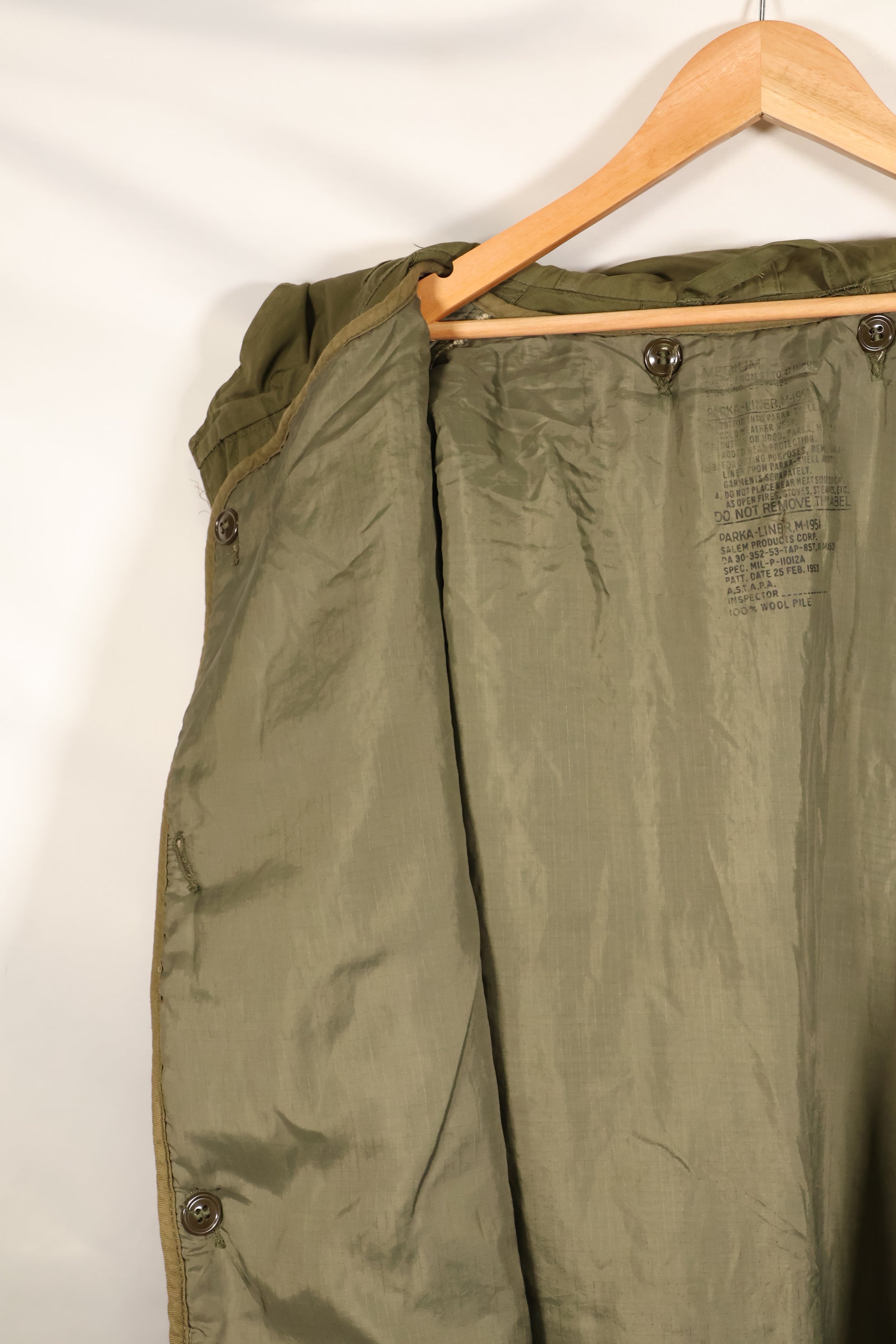 1953 Contract, U.S. Army, M51 Field Parka, Mods Parka, with Liner, Used