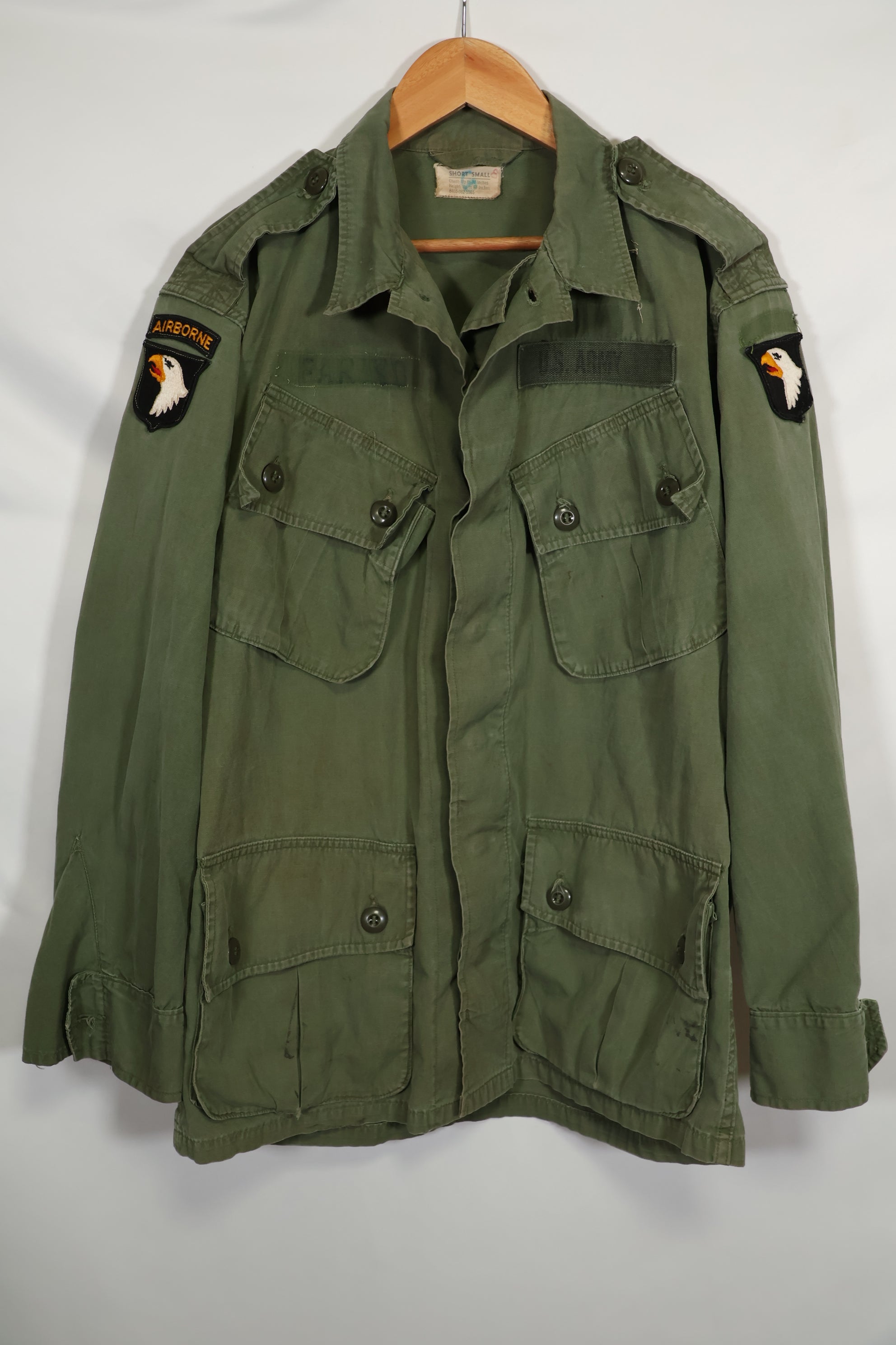 1963 1st Model Jungle Fatigue 101st Airborne Division Jacket, used.